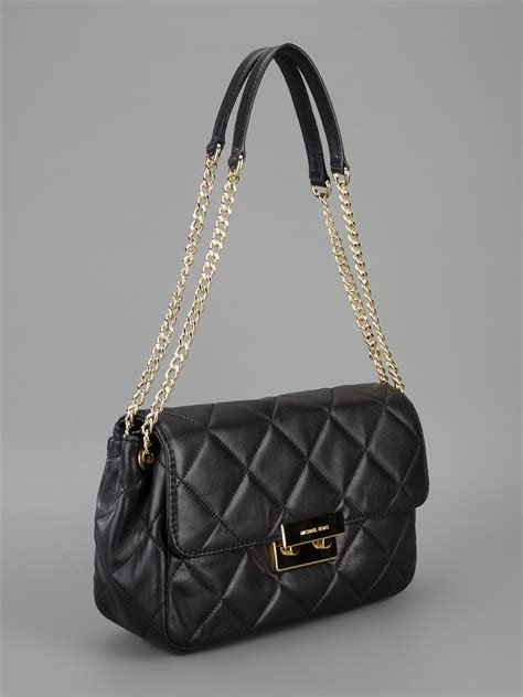 michael kors chain bag black|Michael Kors navy shoulder purse.